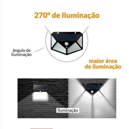 Luminária Solar 100 Led Com Sensor