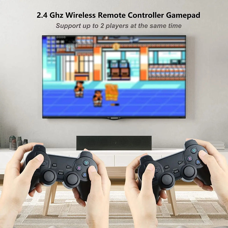 Video Game Retro Console Stick 4k 64 GB - 2 Controles Sem Fio