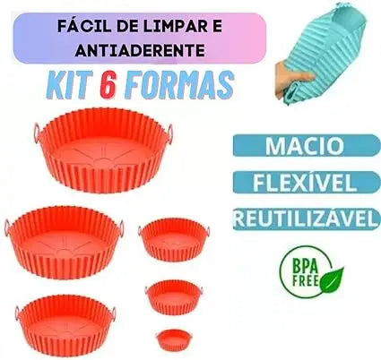 Kit 6 Capas Protetoras de AirFryer de Silicone