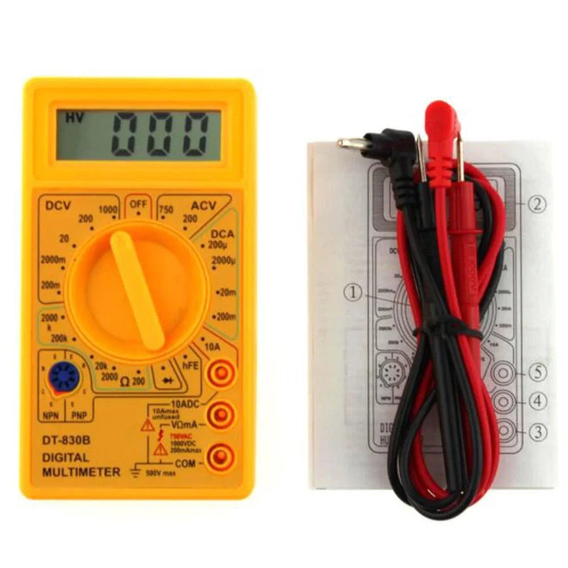 Multímetro digital DT-830 DCV ACV DCA diodo com bateria 9V