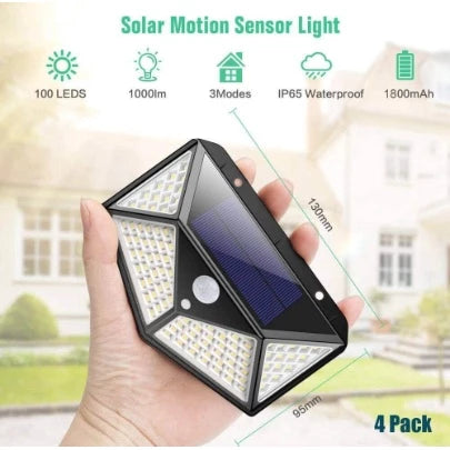 Luminária Solar 100 Led Com Sensor