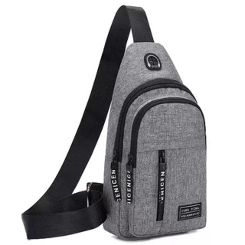 Bolsa de Ombro Masculina Anti-roubo com Entrada para Carregador USB!