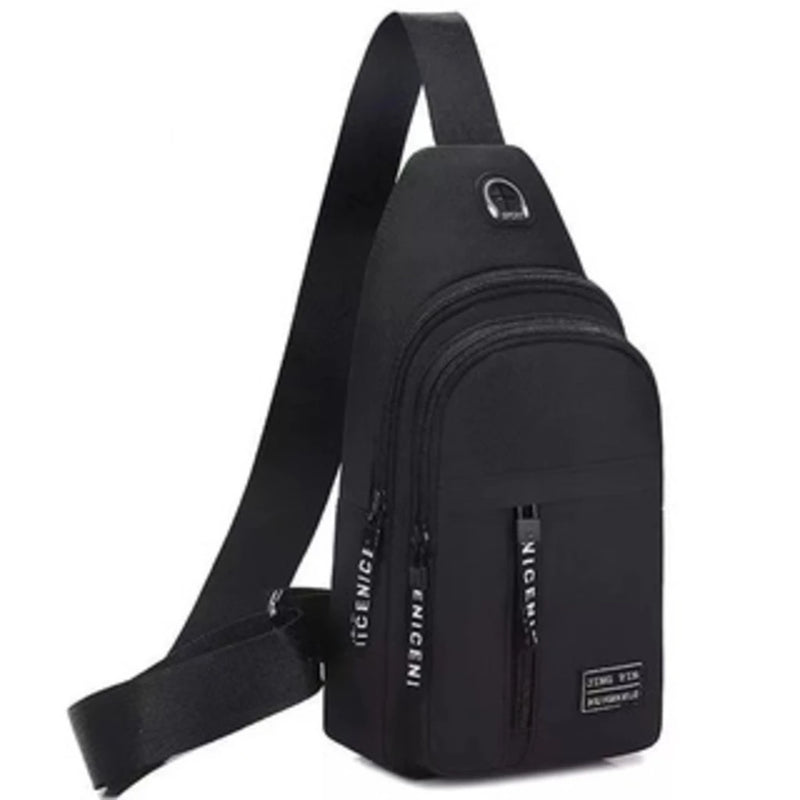 Bolsa de Ombro Masculina Anti-roubo com Entrada para Carregador USB!